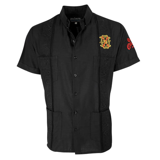 Black Button Up Grand Cathedral Cigars Guayabera