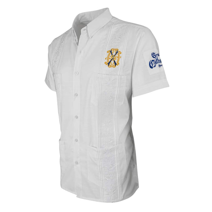 White Button Up Grand Cathedral Cigars Guayabera